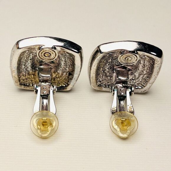 Anne Klein AK Tortoise Brown Gold Tone‎ Clip Earrings Vintage - Picture 2 of 4